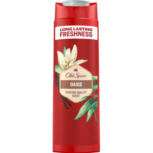 Гель для душу + шампунь 3-в-1 Old Spice Oasis Димна ваніль, 400 мл